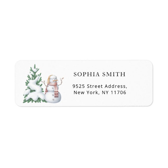 Winter baby shower return address label (Front)