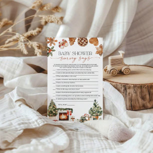 Winter Baby Shower Survey Says Game Card