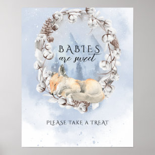 Winter Baby Shower sweet treat Poster