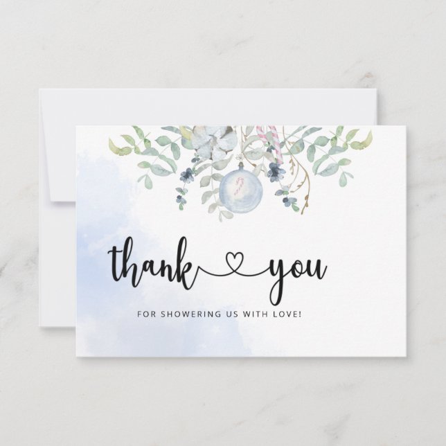 Winter baby shower thank you  card (Front)