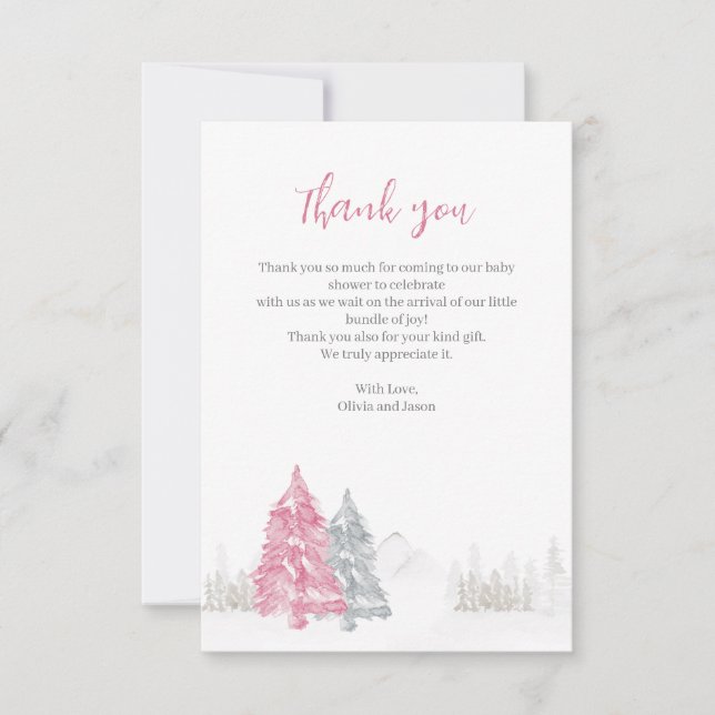 Winter Baby Shower Thank you Card (Front)