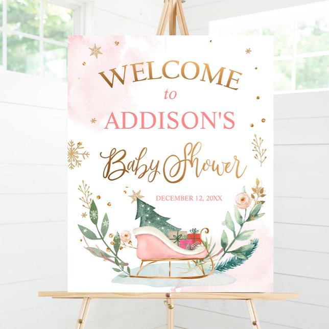 Winter Baby Shower Welcome Sleigh Cold Outside Poster (Creator Uploaded)
