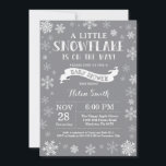 Winter Baby Shower White and Grey Snowflake Invitation<br><div class="desc">Winter Baby Shower invitation. White and Grey Snowflake. Boy or Girl Baby Shower Invitation. Winter Holiday Baby Shower Invite. White and Grey Snowflakes. Grey Background. For further customization,  please click the "Customize it" button and use our design tool to modify this template.</div>