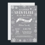 Winter Baby Shower White and Grey Snowflake Invitation<br><div class="desc">Winter Baby Shower invitation. White and Grey Snowflake. Boy or Girl Baby Shower Invitation. Winter Holiday Baby Shower Invite. White and Grey Snowflakes. Grey Background. For further customization,  please click the "Customize it" button and use our design tool to modify this template.</div>