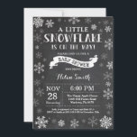 Winter Baby Shower White Snowflake Chalkboard Invitation<br><div class="desc">Winter Baby Shower invitation. White Snowflake. Boy or Girl Baby Shower Invitation. Winter Holiday Baby Shower Invite. White Snowflakes. Chalkboard Background. For further customization,  please click the "Customize it" button and use our design tool to modify this template.</div>