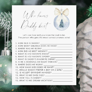 Winter baby shower Who knows daddy best game