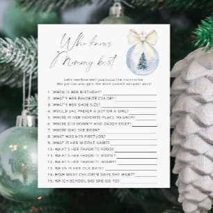 Winter baby shower Who knows mommy best
