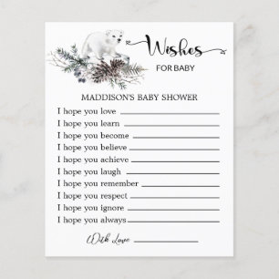 Winter Baby Shower Wishes for Baby Card