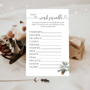 Winter Baby Shower Word Scramble 