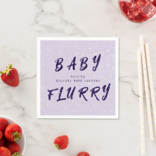Winter Baby Sprinkle   Purple Snow Flurry Napkin