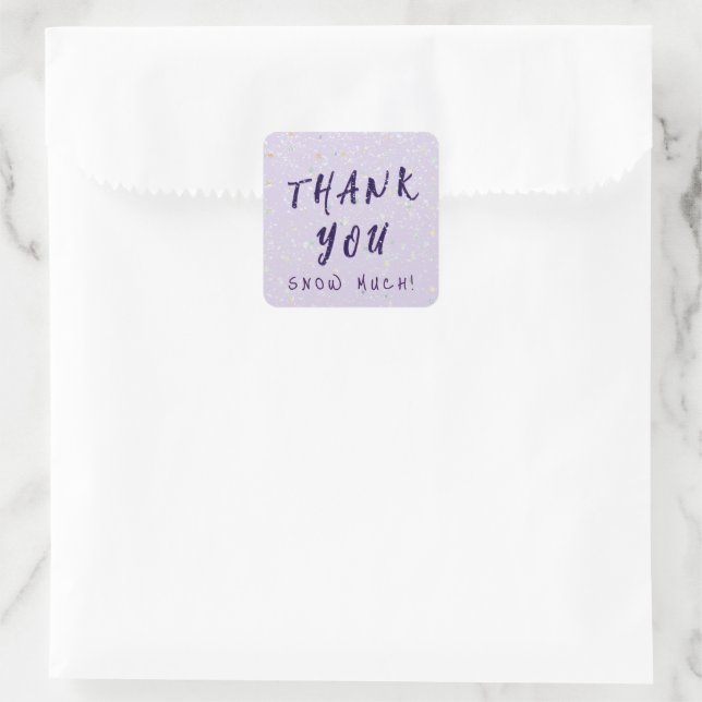 Winter Baby Sprinkle | Purple Snow Flurry  Square Sticker (Bag)