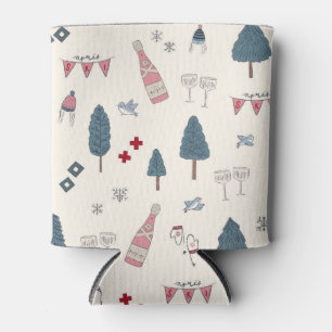 Winter Bachelorette Party Favor Apres Ski Pink Can Cooler