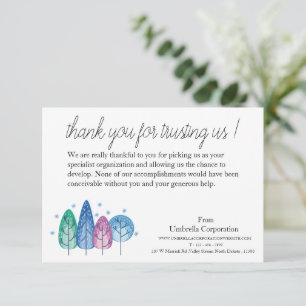 Winter Background Business  Thank You Card