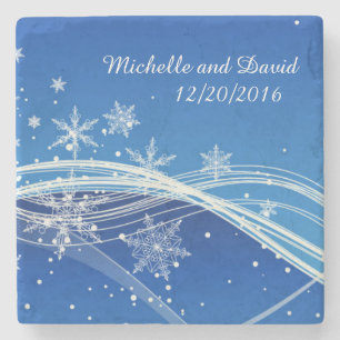 Winter Background Personalized Stone Coaster