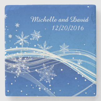 Winter Background Personalized Stone Coaster