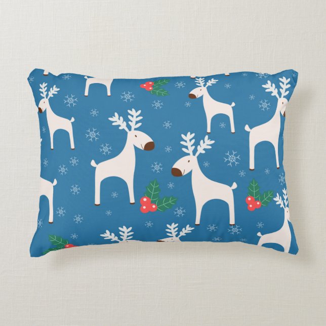 Winter background with deers ( seamless pattern)an accent pillow (Front)