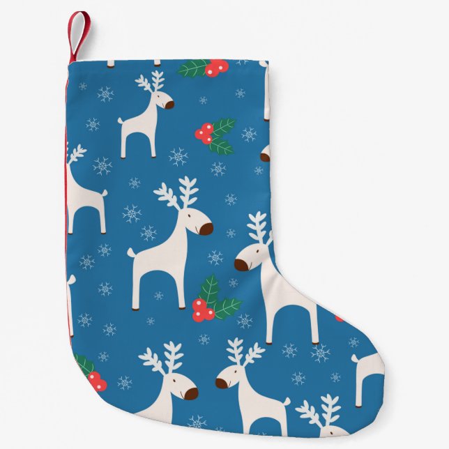 Winter background with deers ( seamless pattern)an small christmas stocking (Front)