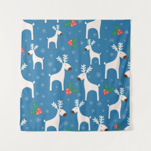 Winter background with deers ( seamless pattern)an tapestry