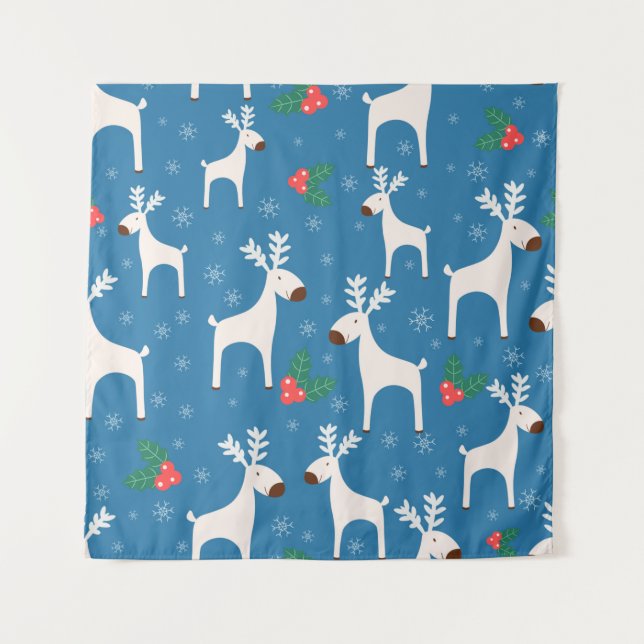 Winter background with deers ( seamless pattern)an tapestry (Front)
