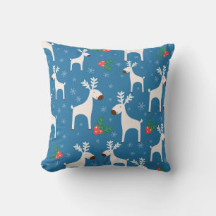 Winter background with deers ( seamless pattern)an throw pillow