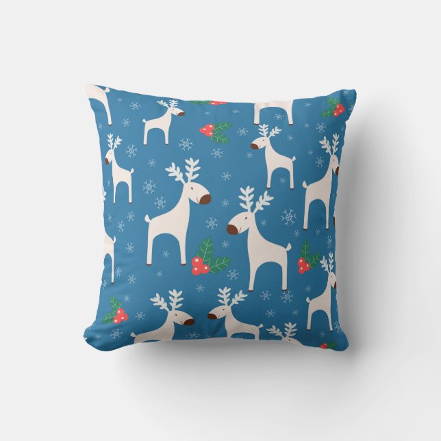 Winter background with deers ( seamless pattern)an throw pillow (Front)