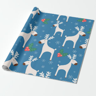 Winter background with deers ( seamless pattern)an wrapping paper