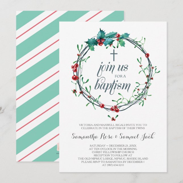 Winter Baptism Invitation Template (Front/Back)