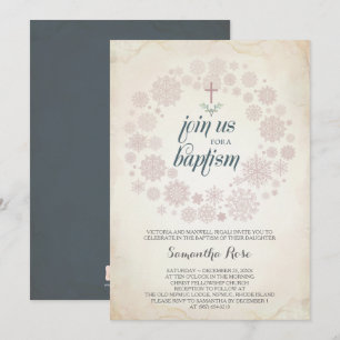 Winter Baptism Invitation Template, Girl