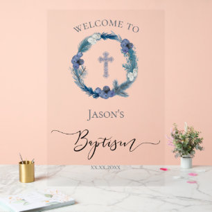 winter Baptism welcome sign