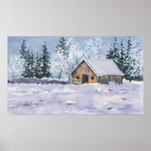 WINTER BARN by SHARON SHARPE Poster