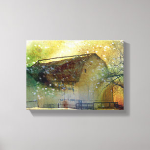 Winter Barn Canvas Print
