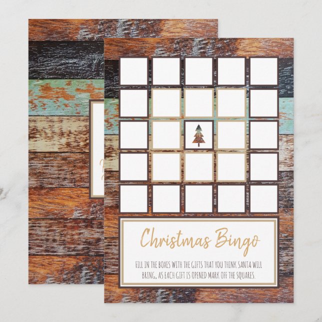 Winter Barn, Christmas Party Bingo Cards (Front/Back)