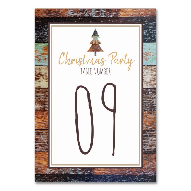 Winter Barn, Happy Holidays Table Number (Front)