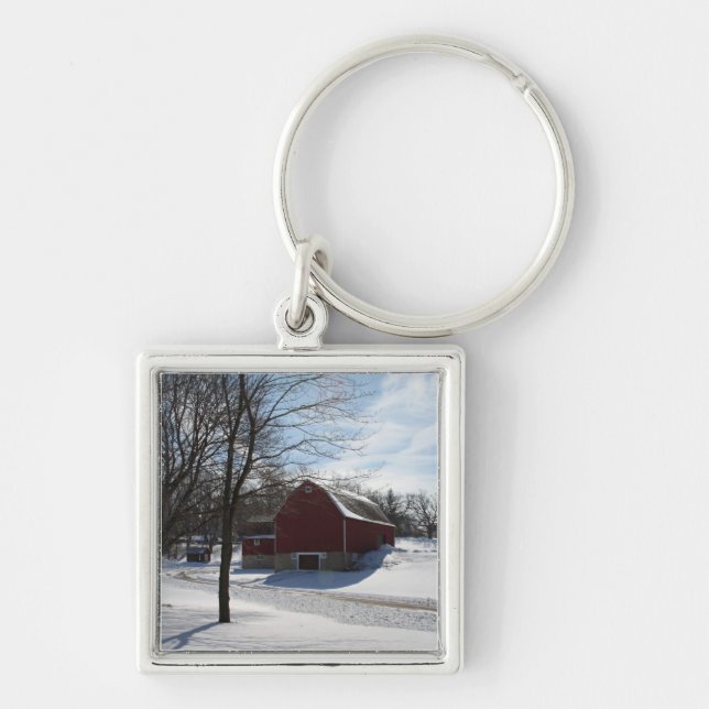 Winter Barn Keychain (Front)