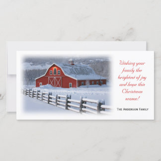 Winter Barn Photo Card