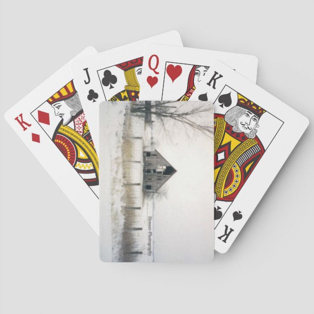 winter barn playing cards (Back)