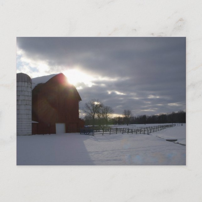 Winter Barn Postcard (Front)
