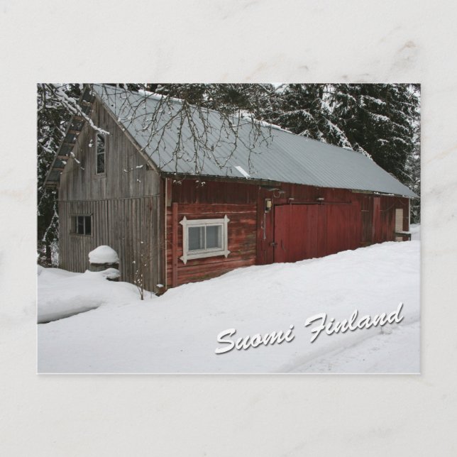 Winter Barn Postcard (Front)
