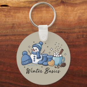 Winter Basics Snowman Christmas Weather Cozy  Keychain