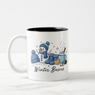 Winter Basics Snowman Christmas Weather Cozy Two-Tone Coffee Mug