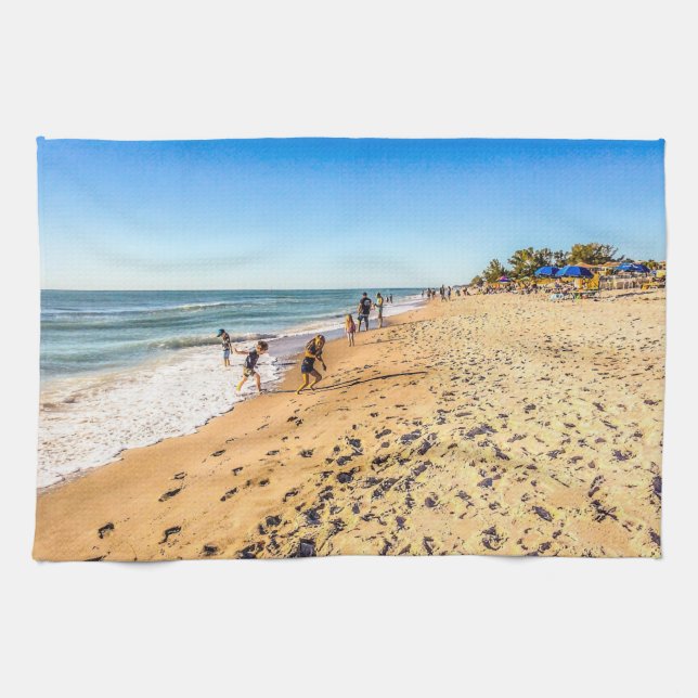 Winter Beach Scene  Kitchen Towel (Horizontal)
