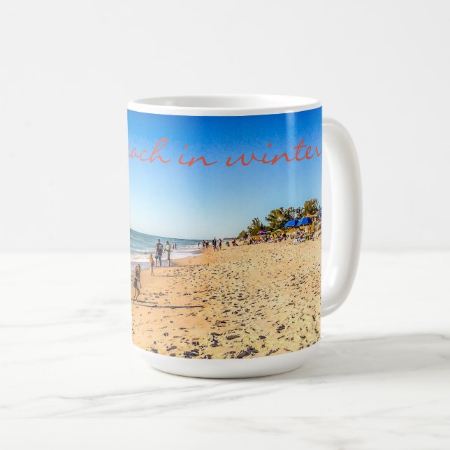 Winter Beach Scene Mug (Front Right)