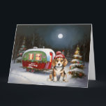 Winter Beagle Caravan Christmas Adventure  Card<br><div class="desc">Embrace the magic of a snowy winter night as a caravan glides gracefully through the moonlit landscape. The serene beauty of the glistening snow and the enchanting glow of the moon create a captivating scene,  promising an unforgettable Christmas adventure filled with warmth,  joy,  and cherished memories.</div>