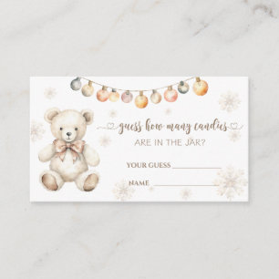 Winter Bear Baby Shower guess how many candies Enclosure Card