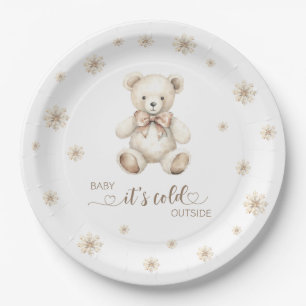 Winter Bear baby shower  its cold outside   Paper Plate