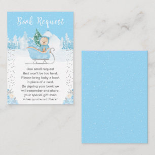 Winter Bear Blue Sleigh Book Request Enclosure Card