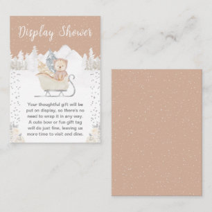 Winter Bear Brown Sleigh Display Shower Enclosure Card