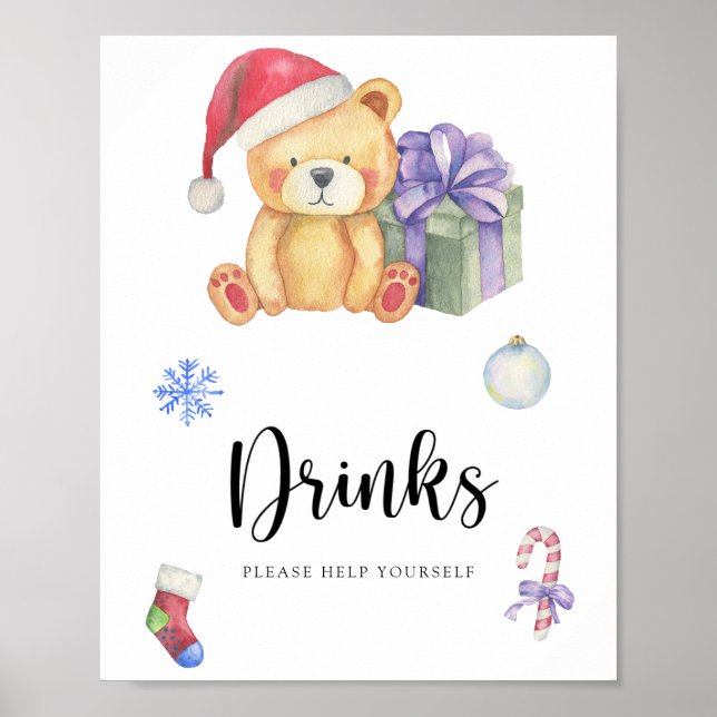 Winter bear - Drinks help yourself Poster (Front)