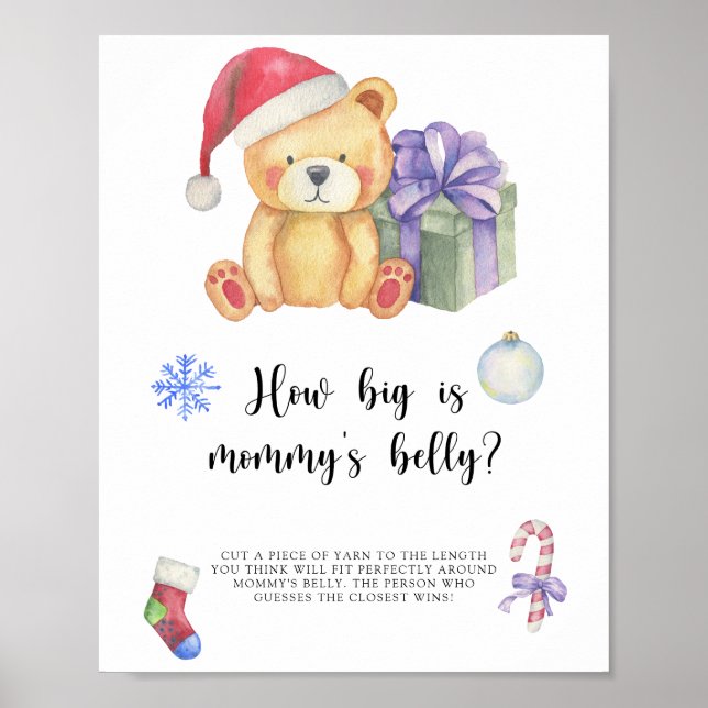 Winter bear, How big is mommy's belly game Poster (Front)