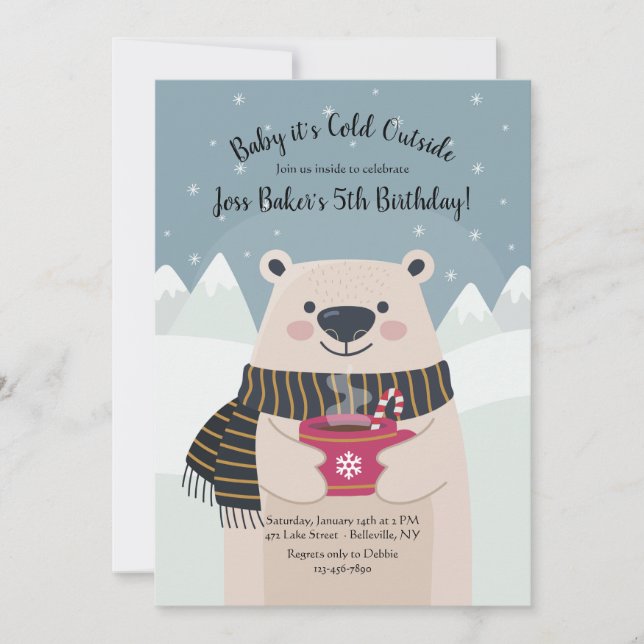 Winter Bear Invitation (Front)